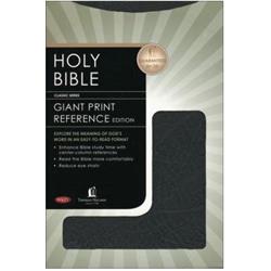 161968 NKJV Giant Print Center - Column Reference Bible, Comfort Print - Black Leather