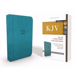 KJV Thinline Bible - Large Print, Comfort Print - Teal Value Leathersoft