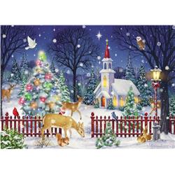 Picture of Vermont Christmas 162314 11 x 14 Large Advent Calendar-Peaceful Night