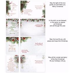 Picture of Crown Point Graphics 152465 Card-Boxed-Shared Blessings Christmas Assorted & Garland - Box of 12