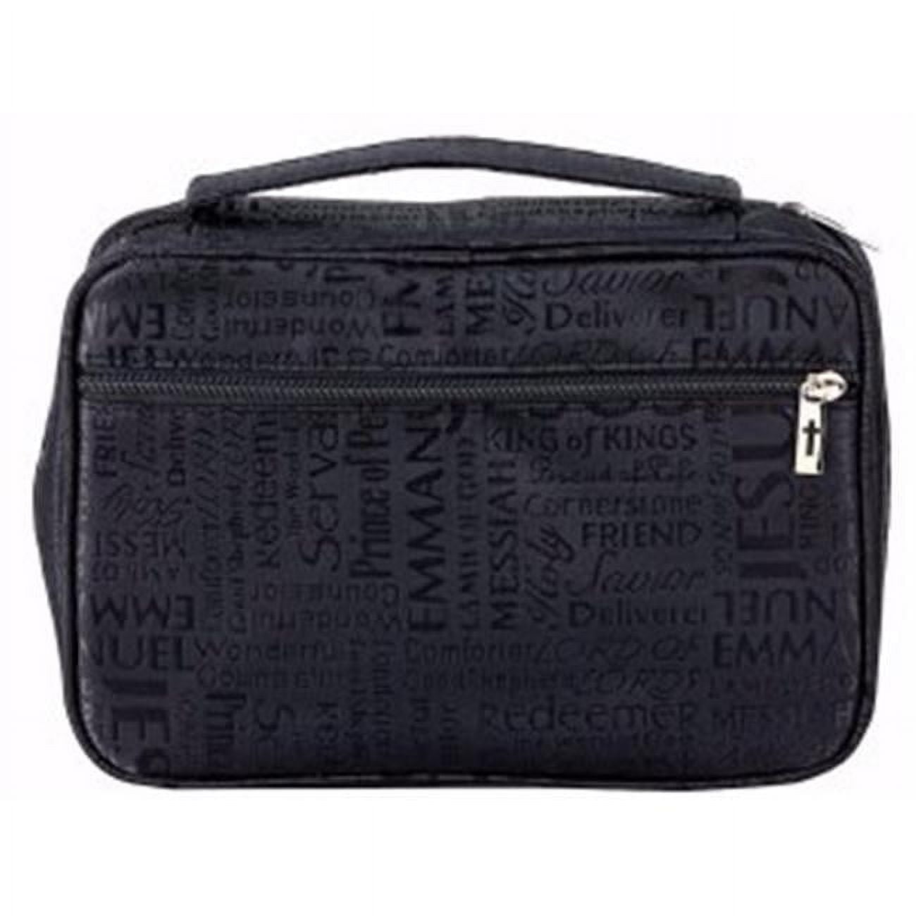 Bible Cover - Names of Jesus Jacquard, Extra Large - Black