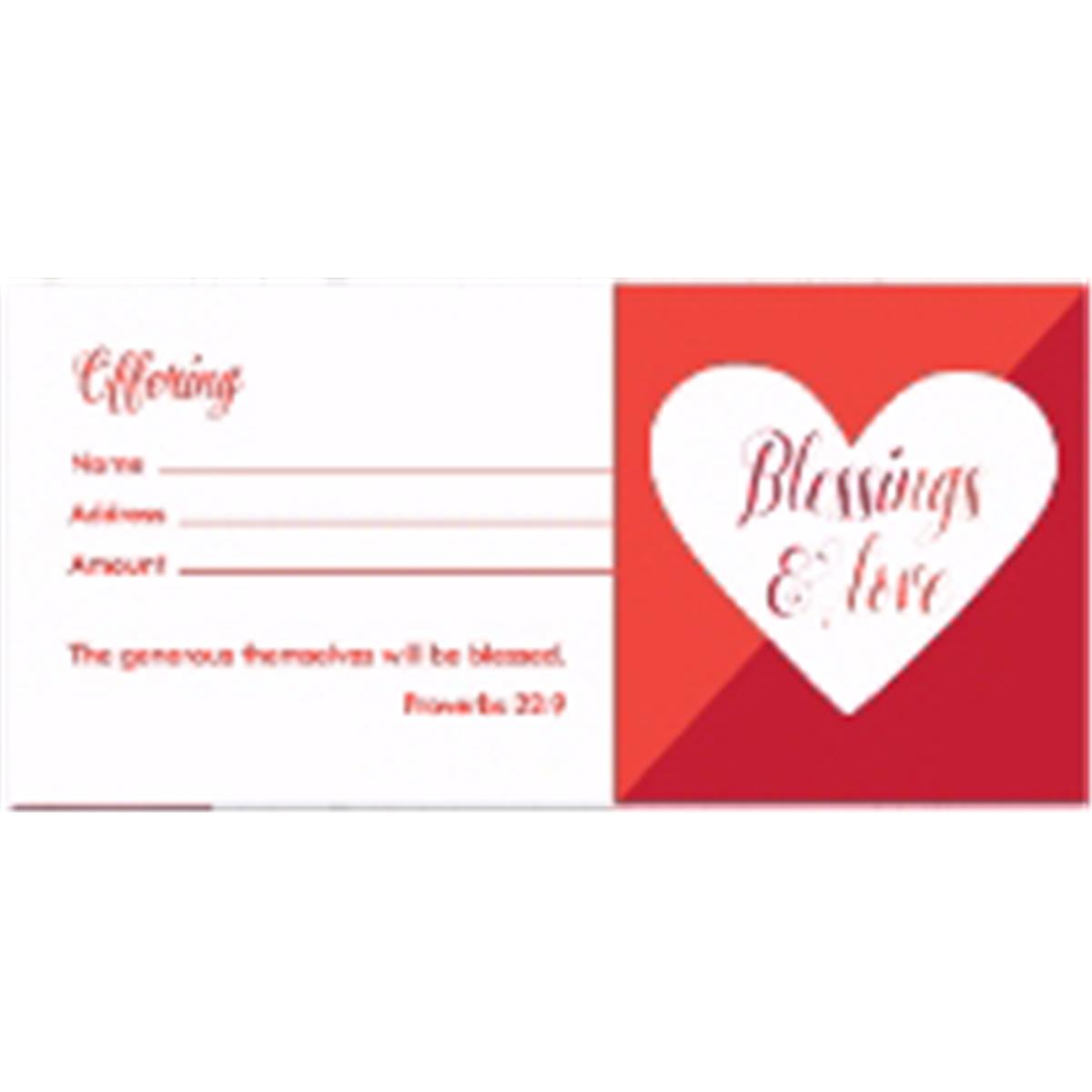 135761 Offering Envelope Blessings & Love - Pack of 100