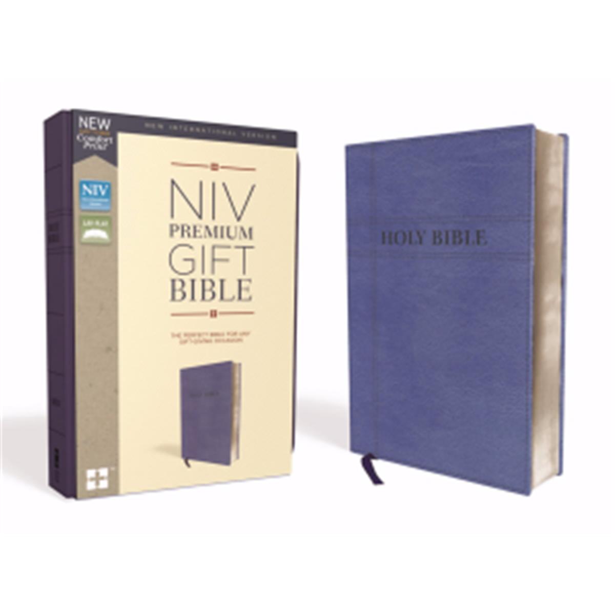 Picture of Zondervan 143977 NIV Premium Gift Bible - Navy, Leathersoft