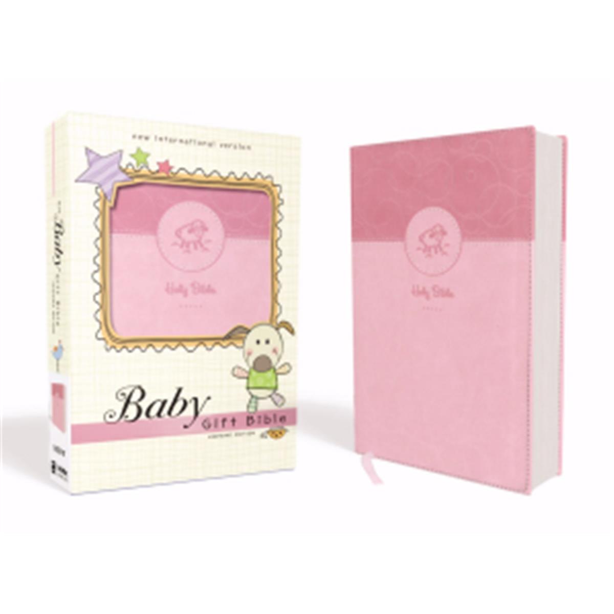 Picture of ZonderKidz 144085 NIV Baby Gift Bible - Pink, Leathersoft
