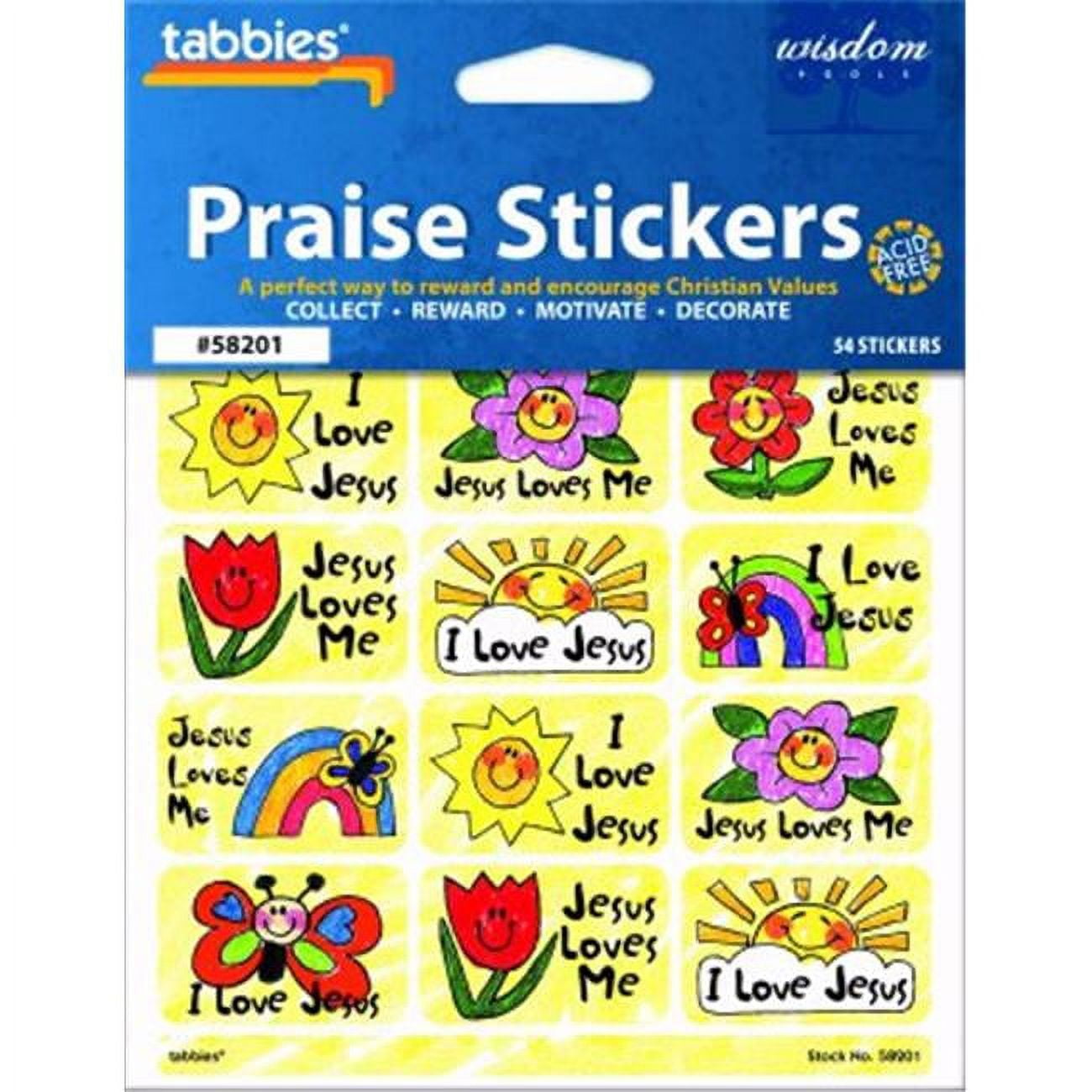 Praise Stickers-I Love Jesus with Praise Chart - Pack of 54