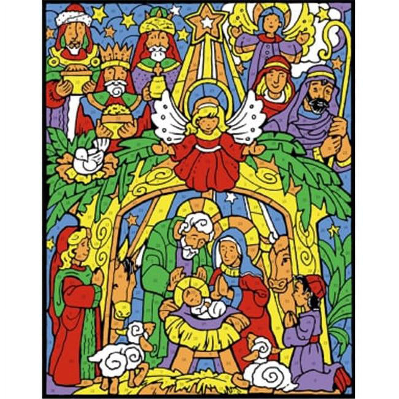 Picture of Vermont Christmas 156618 11 x 14 in. Color Your Own Advent Calendar, Colorful Nativity