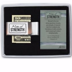 Picture of CA Gift 166086 2 in. Money Clip Card Man of Strength&#44; Silver