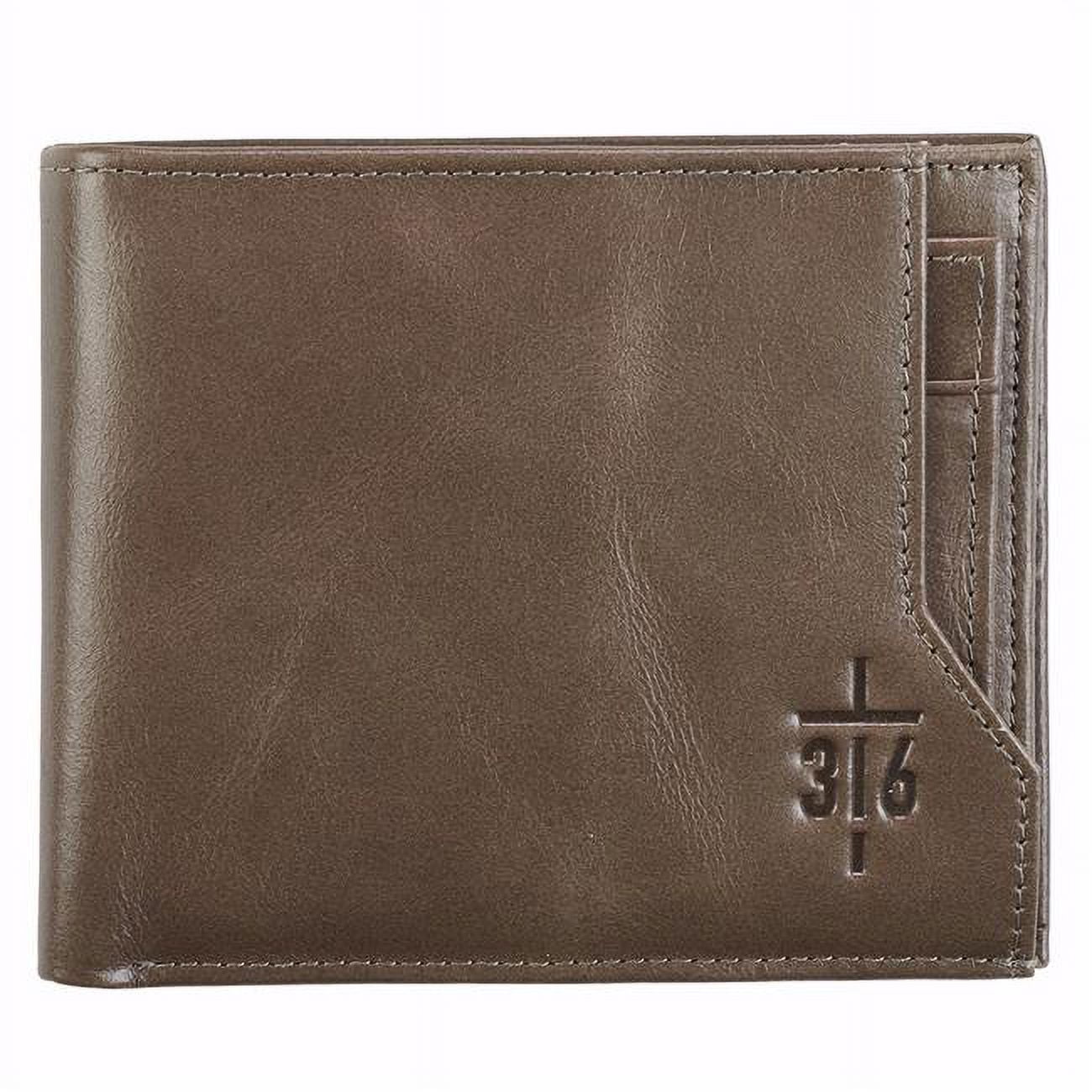 Cross-316 Bifold Genuine Leather Wallet, Olive Gray