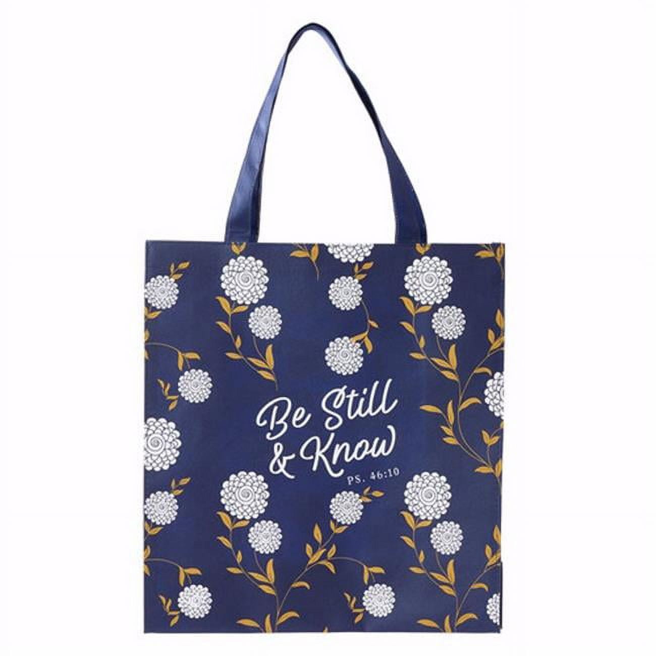 Be Still Non-Woven Totebag, Blue Floral