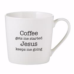 Picture of CB Gift 139305 Coffee Gets Me Started Cafe Mug - 14 ozPack of 2