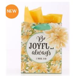 156106 Be Joyful Always Gift Bag with Tag & Tissue - Extra Small