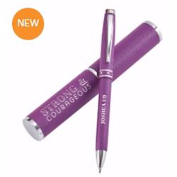Strong & Courageous Pen with Case, Purple