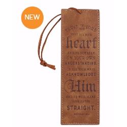Trust in the Lord Pagemarker Luxleather Bookmark, Brown