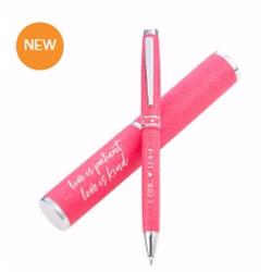 Love is Patient Pen with Case, Pink