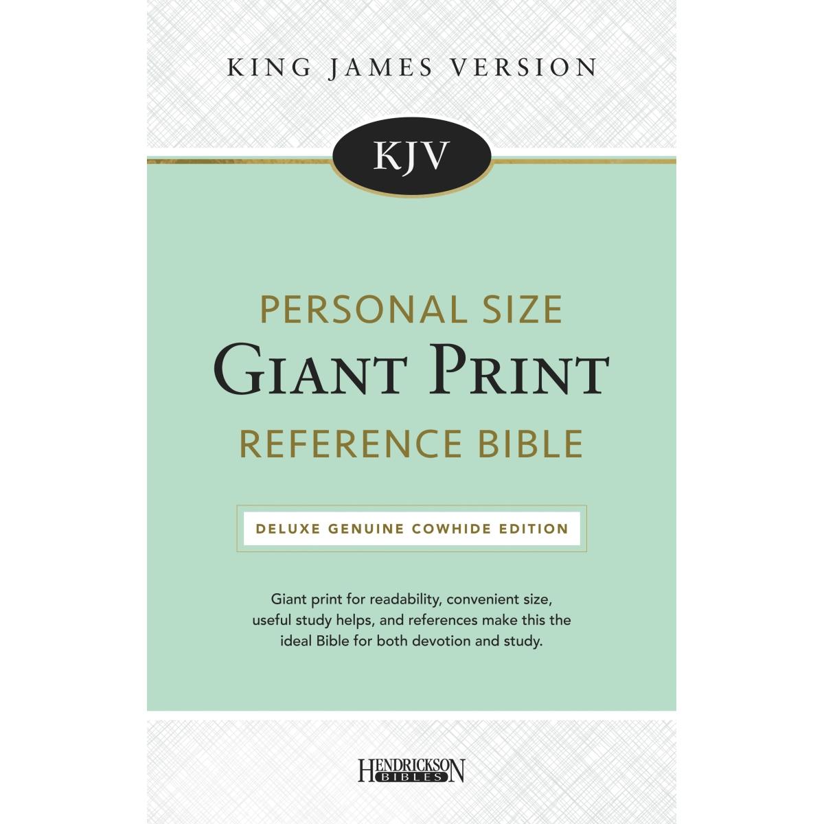 151896 KJV Personal Size Giant Print Reference Bible, Black Genuine Cowhide Split Leather -  Hendrickson Publishers