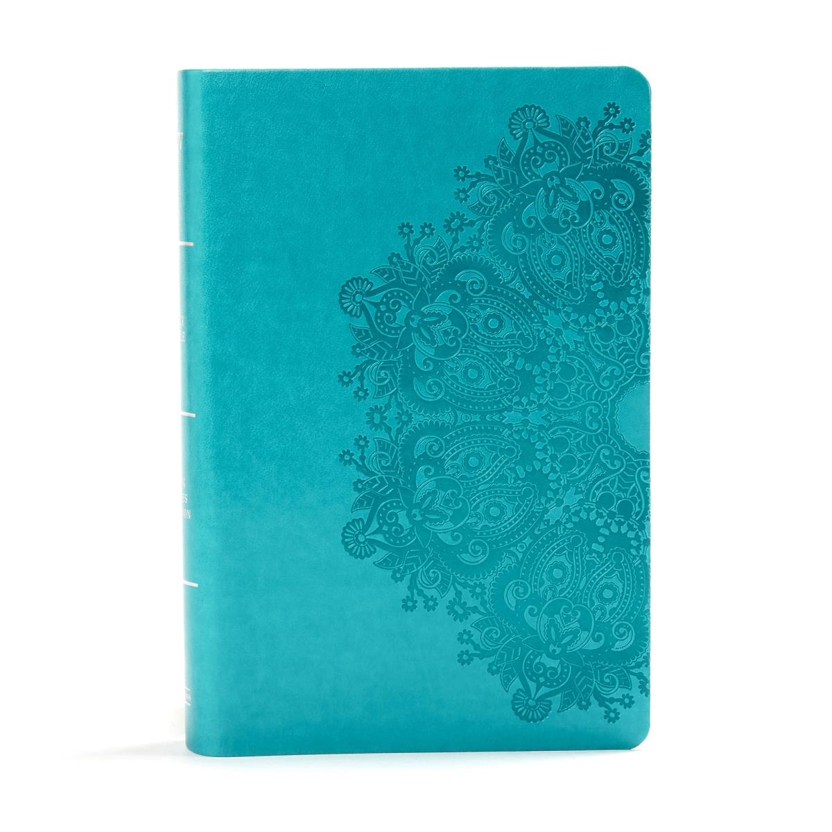 Picture of B & H Publishing 134401 KJV Large Print Personal Size Reference Bible&#44; Teal Leather Touch