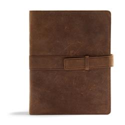 Picture of B & H Publishing 136417 CSB Legacy Notetaking Bible&#44; Tan Genuine Leather with Strap