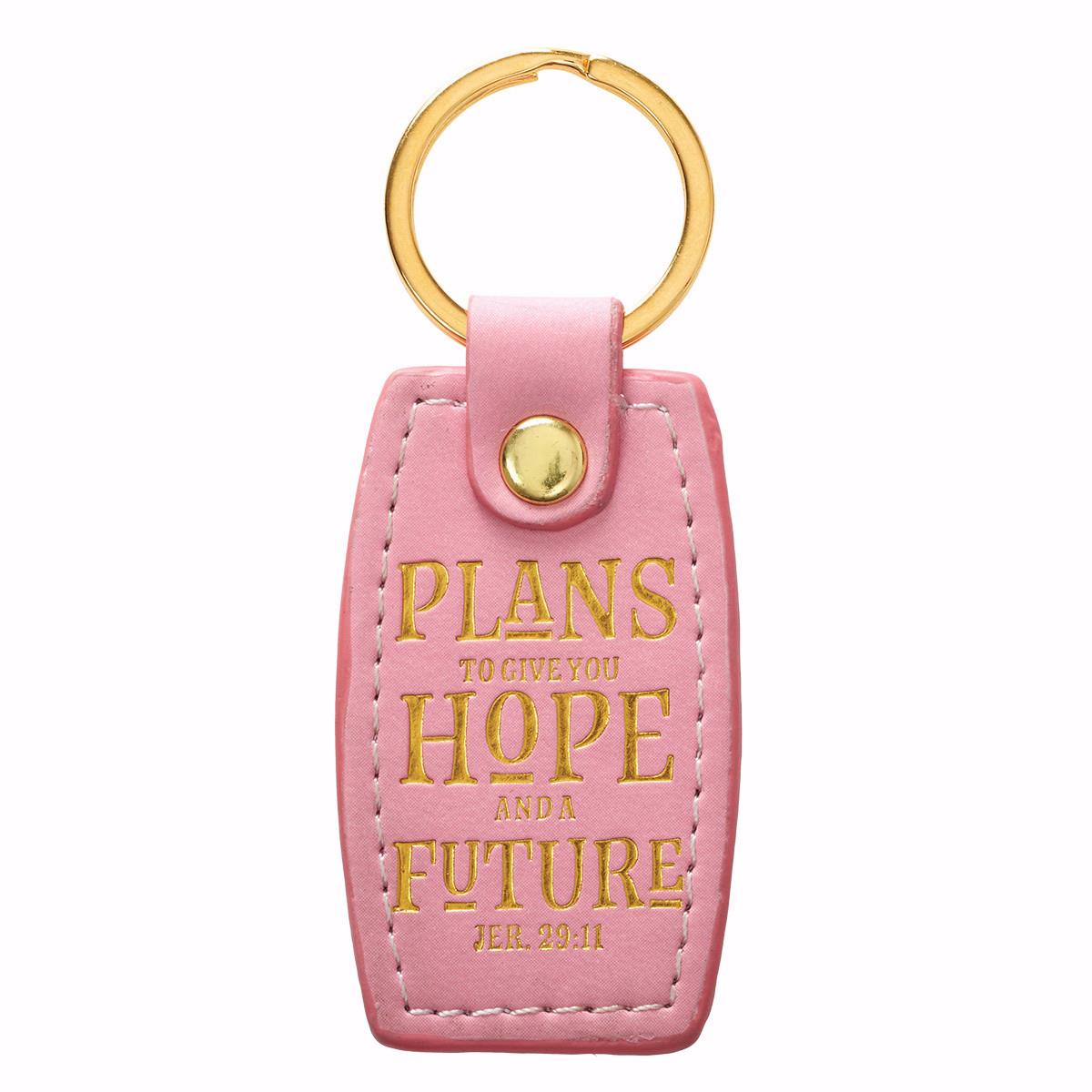 153915 Plans Luxleather Keyring, Pink