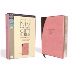 NIV Premium Gift Bible Leathersoft - Comfort Print, Pink & Chocolate