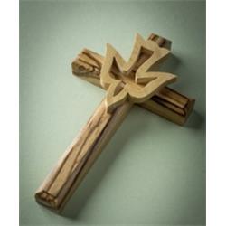 Olive Wood Cross - Dove - 5 in.