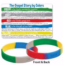 Picture of Christ to All 148267 The Gospel Story by Colors Silicone Bracelet with Card - Acts 16-31 KJV