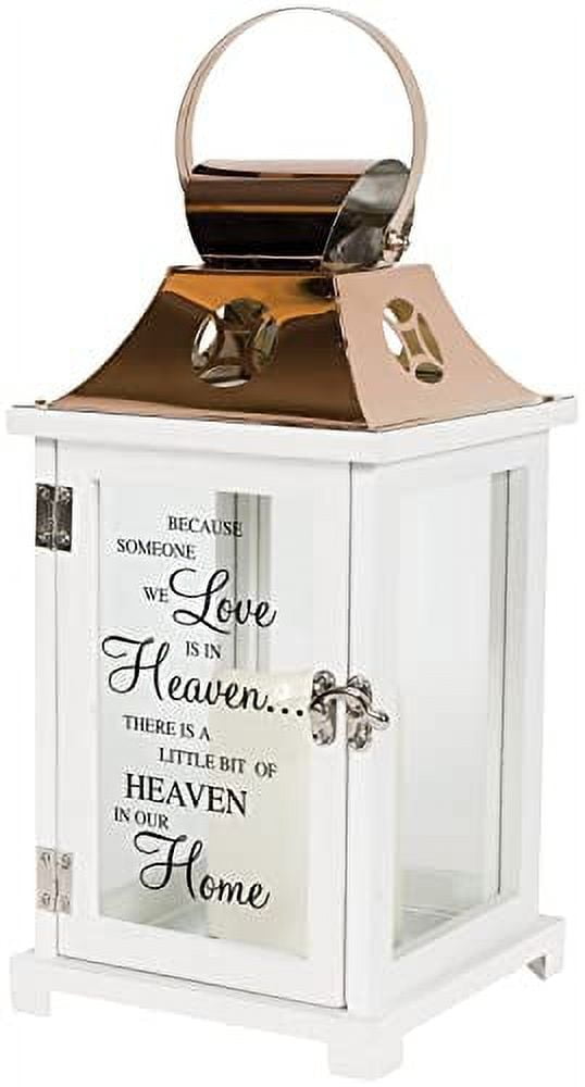 Picture of Carson Home Accents 185958 Heaven Light the Way Lantern with LED Candle & Timer - 13.5 x 6.25 x 6.25 in.