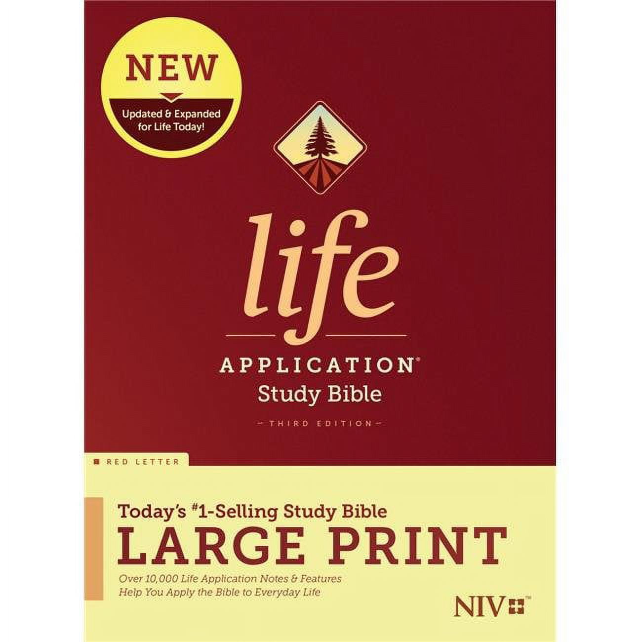 NIV Life Application Study Bible - Large Print - Third Edition, Red Letter Hardcover - Apr 2020 -  Friends are Forever, FR1535888