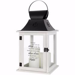 Picture of Carson Home Accents 158304 In Our Hearts Lantern with LED Candle & Timer - 13.5 x 6.25 x 6.25 in.