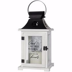 Picture of Carson Home Accents 158300 His Keeping Lantern with LED Candle & Timer - 13.5 x 6.25 x 6.25 in.