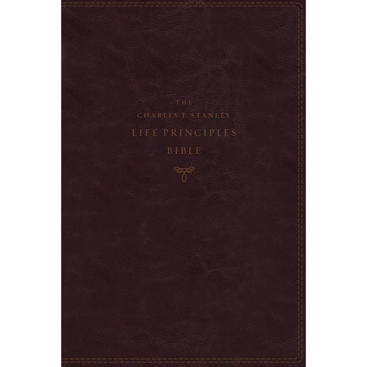 165009 NKJV Charles F. Stanley Life Principles Bible - 2nd Edition - Comfort Print, Burgundy Leathersoft Indexed -  Nelson Bibles