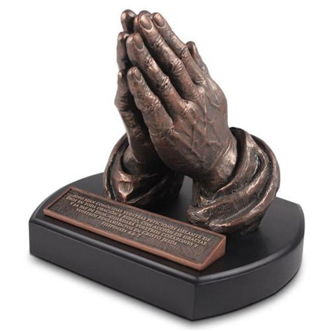 Picture of Lighthouse Christian Products 161465 Praying Hands Manos Orando Moments of Faith Sculpture Spanish - No.20329