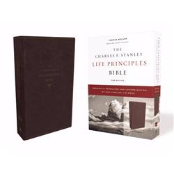 165005 NKJV Charles F. Stanley Life Principles Bible - 2nd Edition - Comfort Print, Burgundy Leathersoft -  Nelson Bibles