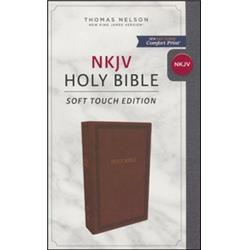 NKJV Holy Bible Soft Touch Edition - Comfort Print, Brown Leathersoft