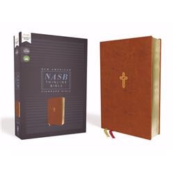 NASB Thinline Bible - Comfort Print, Brown Leathersoft - Jan 2020