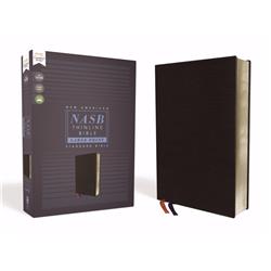 NASB Thinline Bible - Large Print - Comfort Print, Black Bonded Leather - Jan 2020