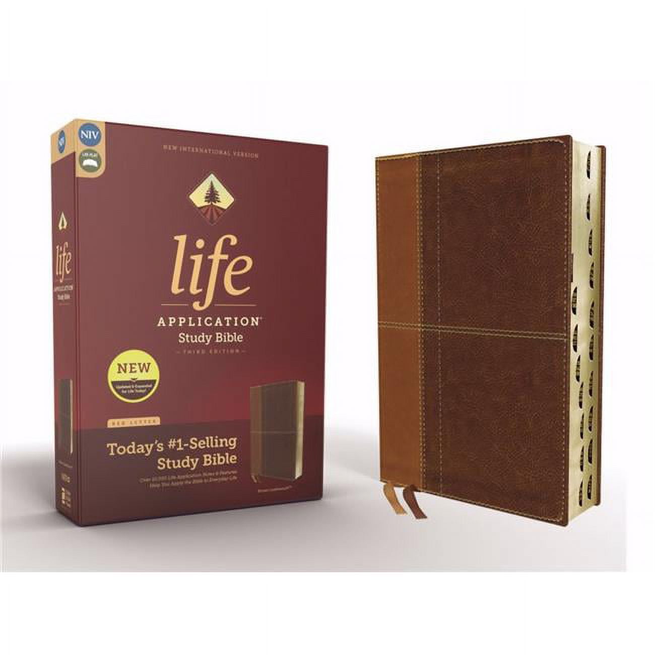 138362 NIV Life Application Study Bible - Third Edition, Tan & Brown Leathersoft Indexed -  Zondervan