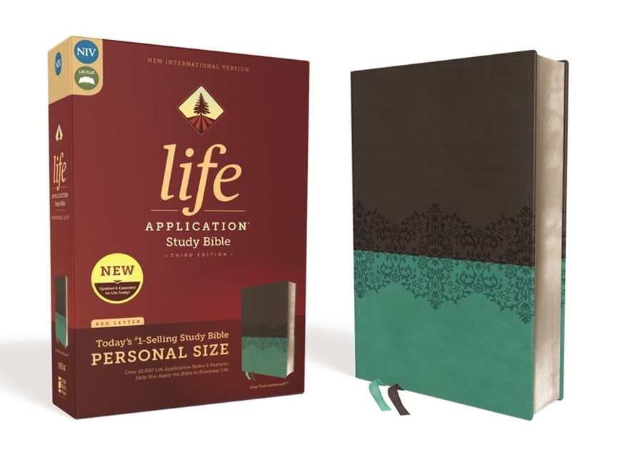 157848 NIV Life Application Study Bible & Personal Size - Third Edition, Gray & Teal Leathersoft - Apr 2020 -  Zondervan