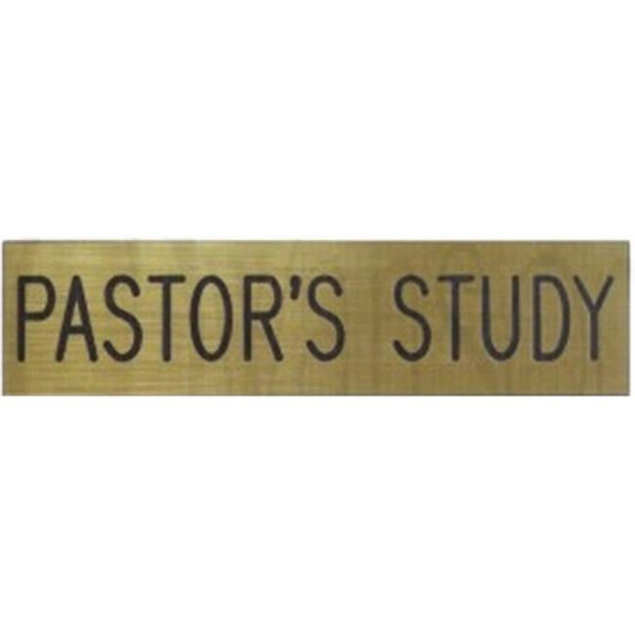 138835 Pastors Study Adhesive Back Formica Sign, Gold & Black