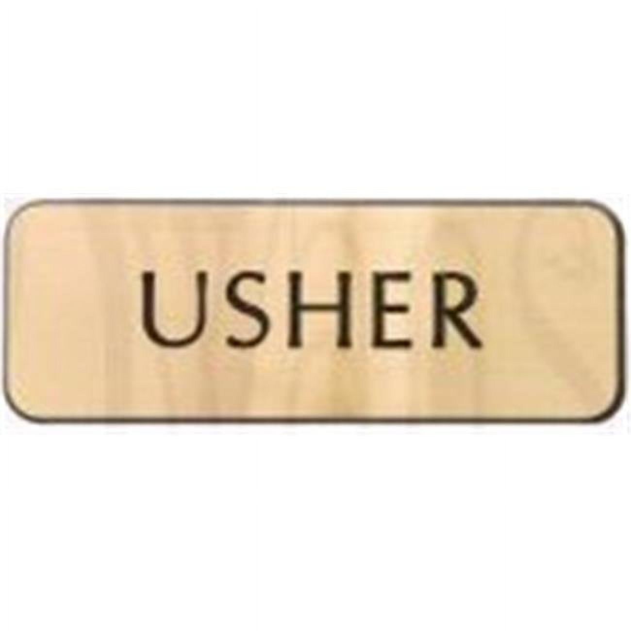 Usher Contemporary Badge, Gold & Black - Magnetic Back