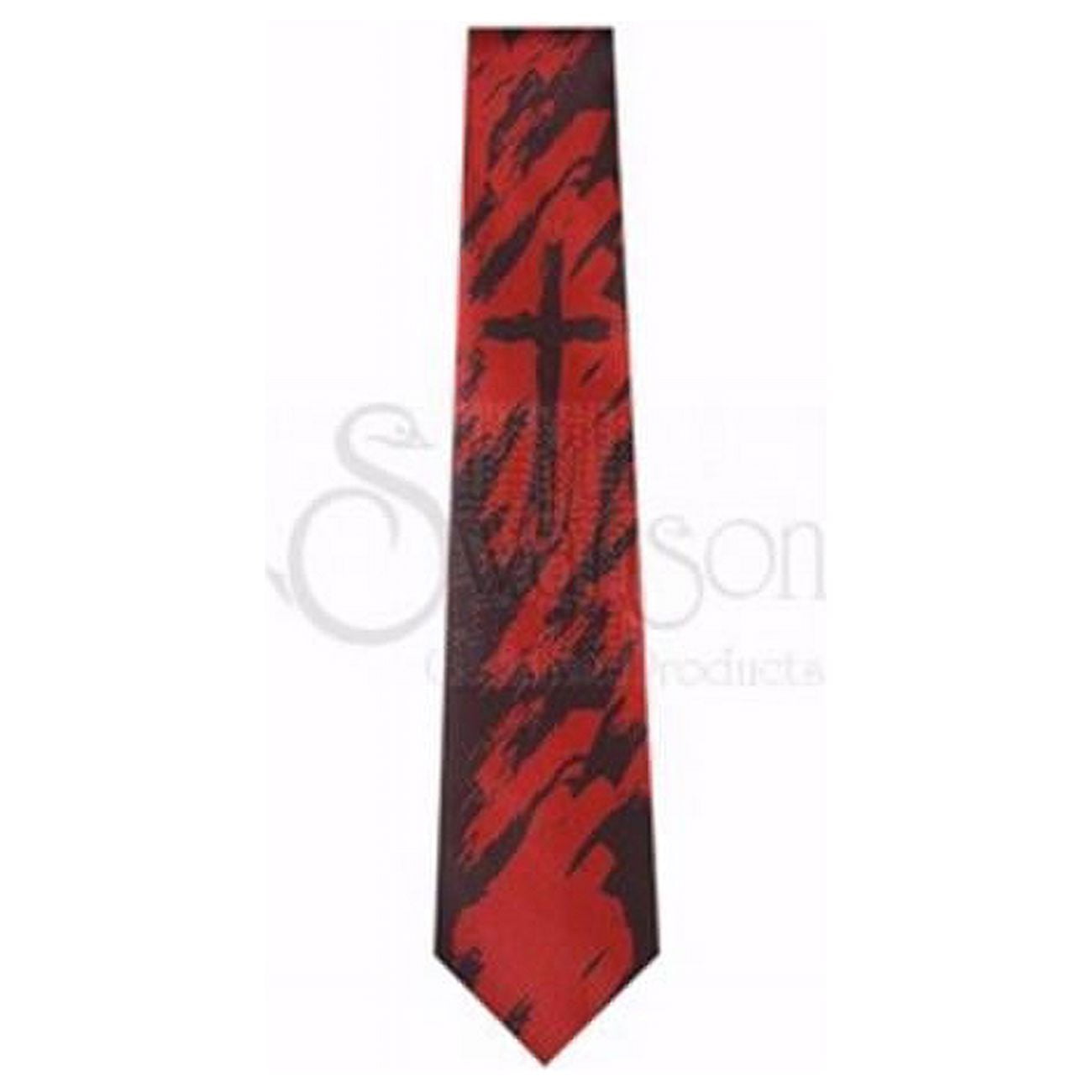80418 Cross Polyester Tie, Red