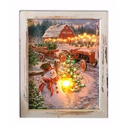 Glow Decor 137705 Christmas Tree Farm LED Tabletop Shadowbox with Timer - 8 x 8 x 2 in.