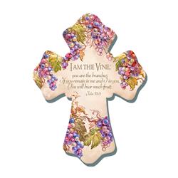 Glow Decor 137538 I Am the Vine & You Are the Branches Wall Cross - 6 x 8 in.