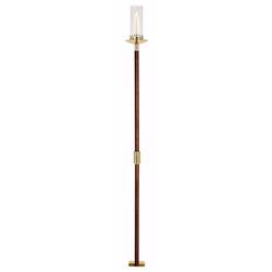 Sudbury Brass 182431 Brass, Wood & Glass Permanent Bracket Pew End Candlesticks - 62 in.