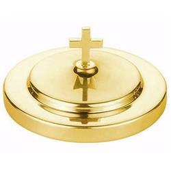 Polished Steel Bread Plate Cover - Brass - 6.5in. Diameter - Elegant Design