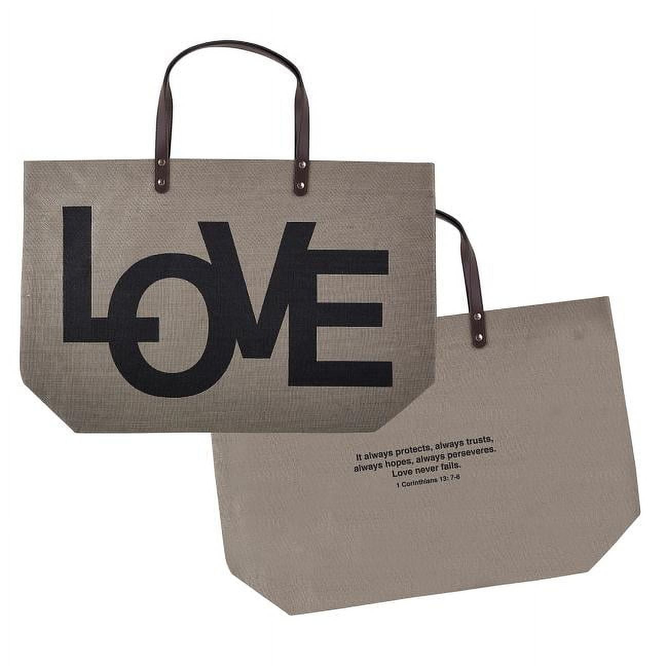 Picture of CB Gift 142993 Love 1 Corinthians 13-7-8 Tote Bag  Brown Jute - 21.75 x 15 x 6.5 in.Pack of 2