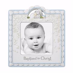 135903 Baptized in Christ Photo Frame, Blue - Holds 4 x 4 in. Photo