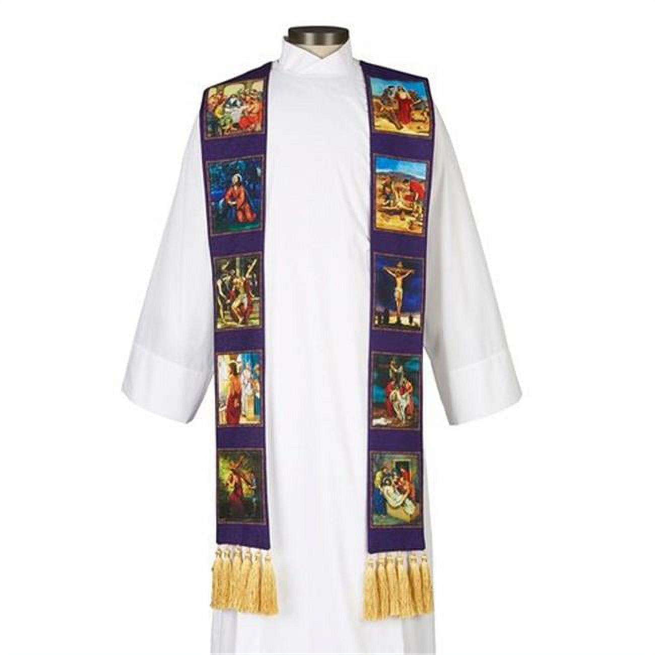Picture of R. J. Toomey 139961 Lenten Story Overlay Stole - 5.5 x 110 in. with 5 in. Tassels
