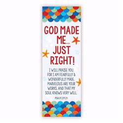 Picture of CB Gift 154761 God Made Me Just Right Bible Basics Bookmark 