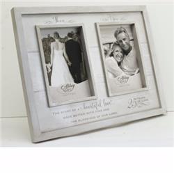 CA Gift  25th Anniversary-Then & Now Frame - Holds 4 x 6 in. Photo