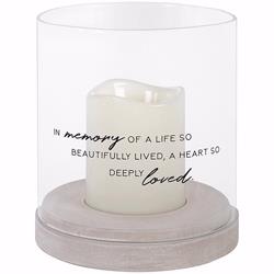 Picture of Carson Home Accents 158314 Beautifully Lived Flameless Flicker Hurricane Candle with Timer - 7 x 6 in.